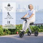 TopMate ES35 Powered Electric Scooter 3 Wheels Foldable Trike with Seat for Adults, Lightweight Electric Scooter with Removable 36V 7.8AH Battery, Reverse Function & Key Switch for Commute and Travel - Image 4
