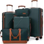 5-Piece Lightweight Luggage Set with Wheels & TSA Lock – ABS Hardshell Suitcases (Black / Lavender / Dark Green / Blue / White) - Image 4