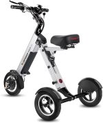 TopMate ES35 Powered Electric Scooter 3 Wheels Foldable Trike with Seat for Adults, Lightweight Electric Scooter with Removable 36V 7.8AH Battery, Reverse Function & Key Switch for Commute and Travel - Image 2