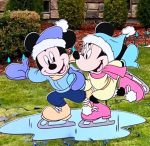 Disney Holiday Ice Skating Scene Outdoor Set Decoration 7 Pieces - Image 3